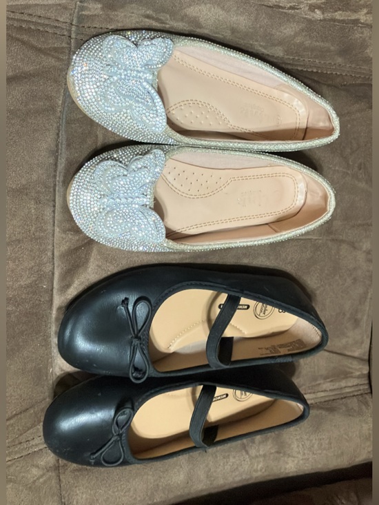 wonder nation Other - Girls Silver Sparkle Butterfly Link Flats - & Black Wonder Nation flats